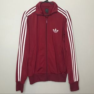 Burgundy Adidas Track Jacket